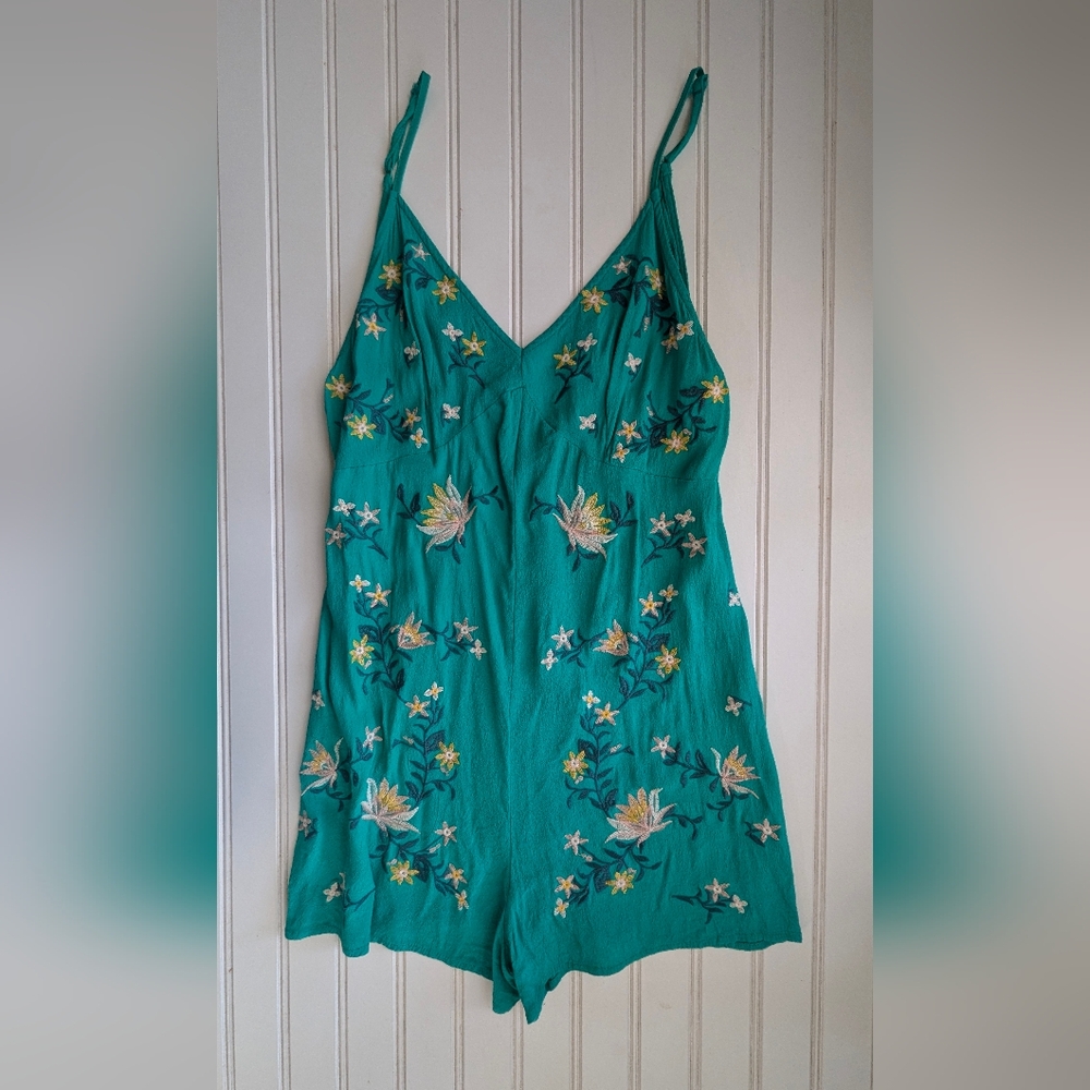 The Room Embroidered Short Romper